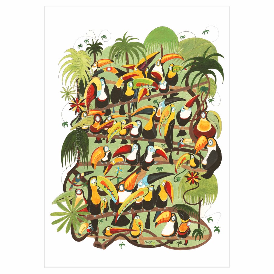 Toucan Jungle Greeting Card A5