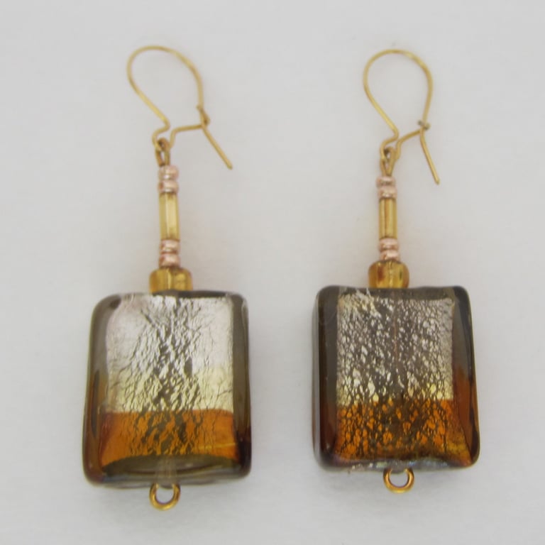 Gold and Silver Bead Earrings