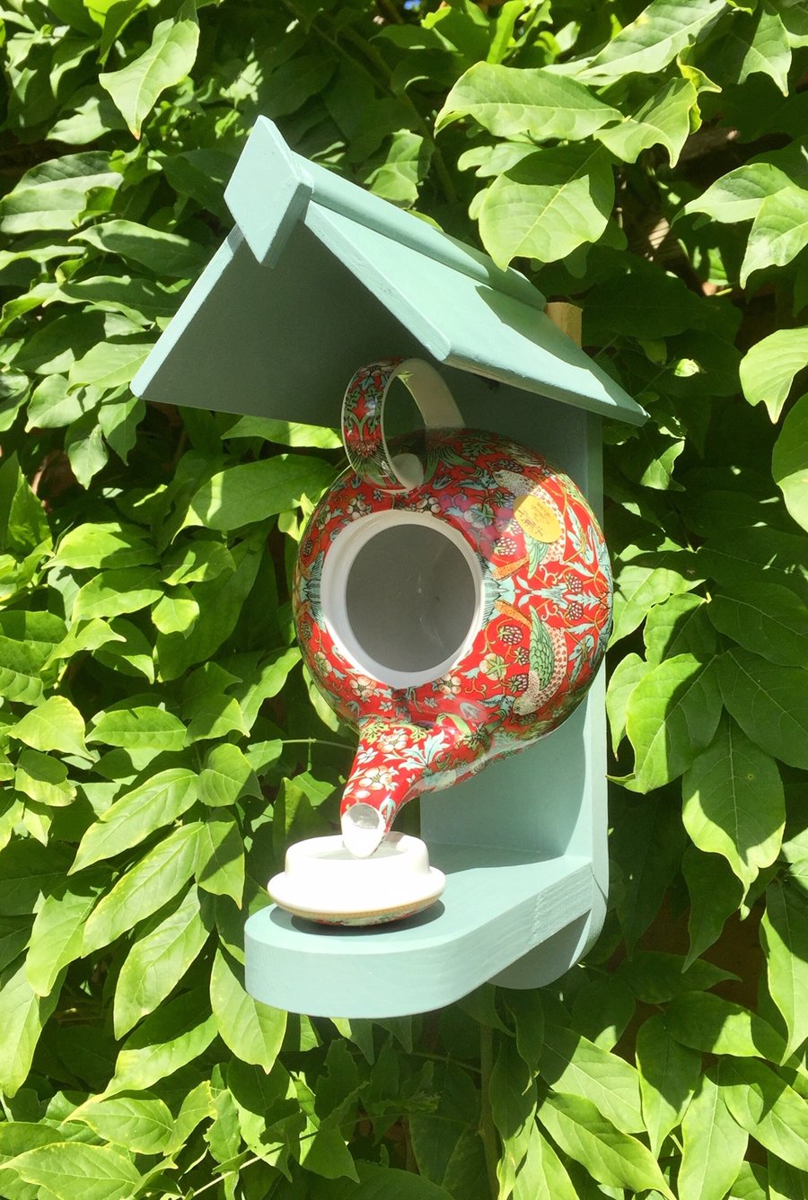 A Teapot Bird House or Feeder , William Morris Folksy