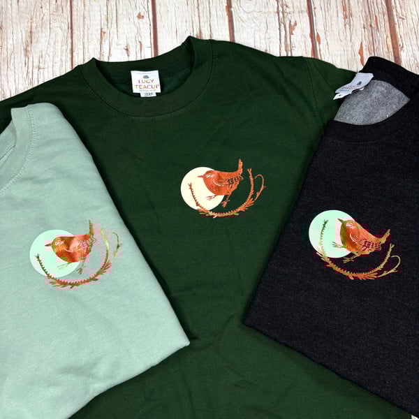 The Little Wren Sweatshirt. Colourful Nature Sweater 