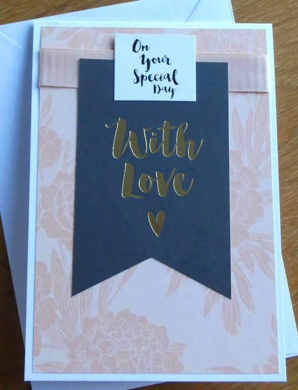 Birthday Card - With Love on Your Special Day - Peach Floral