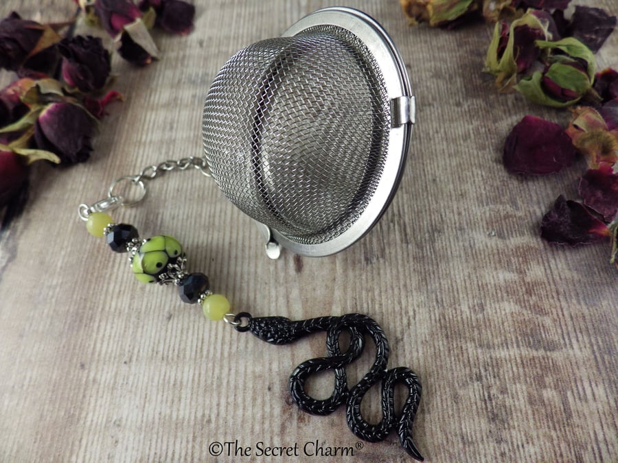 Gothic Snake Loose Tea Infuser, Gemstone Tea Ball, Tea Lover's Gift