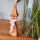 Tall Handmade Wooden Gnome with Long Beard