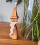 Tall Handmade Wooden Gnome with Long Beard
