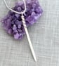 Twisted Stake Point Pendant on Snake Chain Necklace Sterling Silver - Image 1