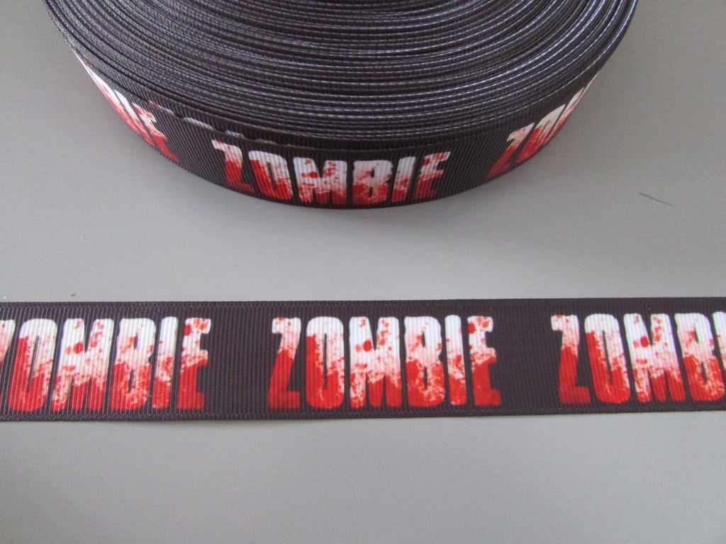 Zombie Horror Grosgrain Ribbon x 1 metre