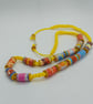 Sunshine Yellow Paper Bead Necklace 