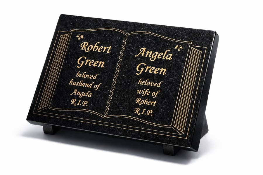  Memorial Slanted Grave Plaque Memorial Marker Granite Cemetery Stone  Plaque