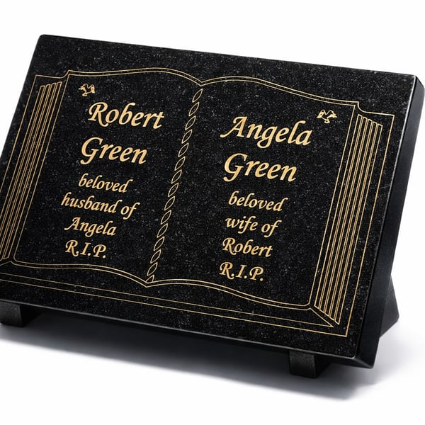  Memorial Slanted Grave Plaque Memorial Marker Granite Cemetery Stone  Plaque