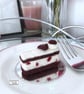 Pin cushion Black Forest gateau slice, needle felted by Lily Lily Handmade - Image 1