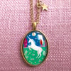 Sale! Unicorn Pendant, Antique Bronze with Star Charm