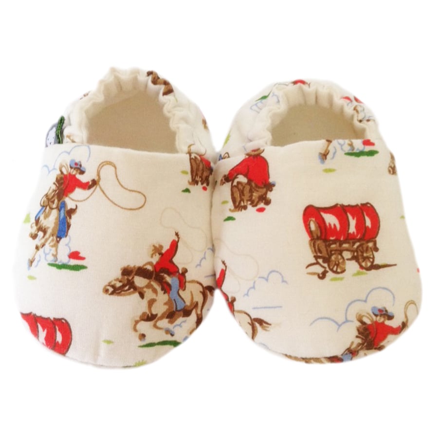 Cath Kidston's VINTAGE COWBOY Kids Slippers Pram Shoes NEW BABY GIFT IDEA 0-9Y
