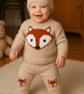 Fox Knitting Pattern for Baby sweater trousers and hat outfit (Digital) - Image 1
