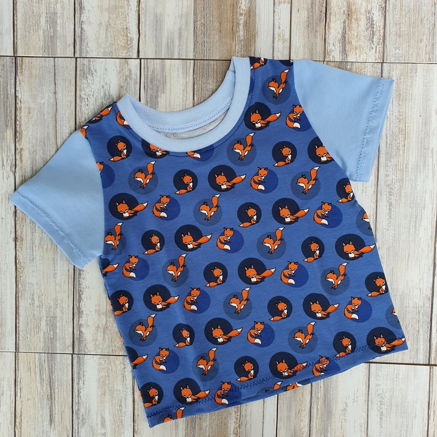 12-18 months Fox T-Shirt, baby clothes, baby gift, cotton jersey, short sleeve
