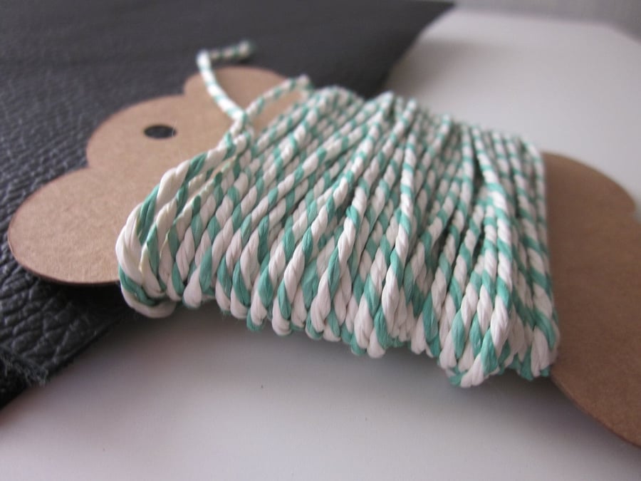 10m Green and White Bakers Twine