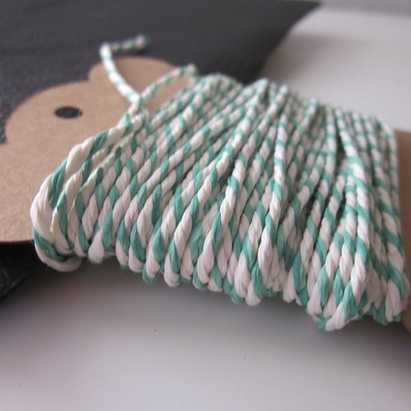 10m Green and White Bakers Twine