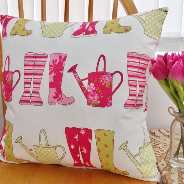 Feature Cushion: Pink Wellies