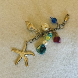 Star Fish & Sea Shell Purse Charm: