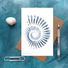 Blank art greeting card ammonite spiral note card notelet