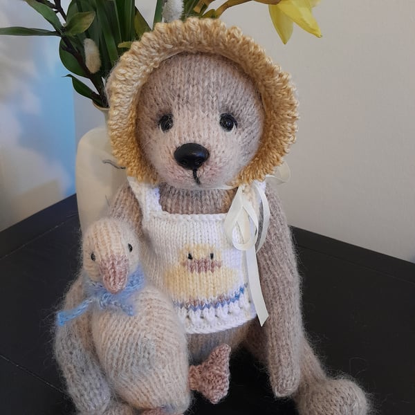 Knitted Mohair Bear, Traditional Teddy Bear 