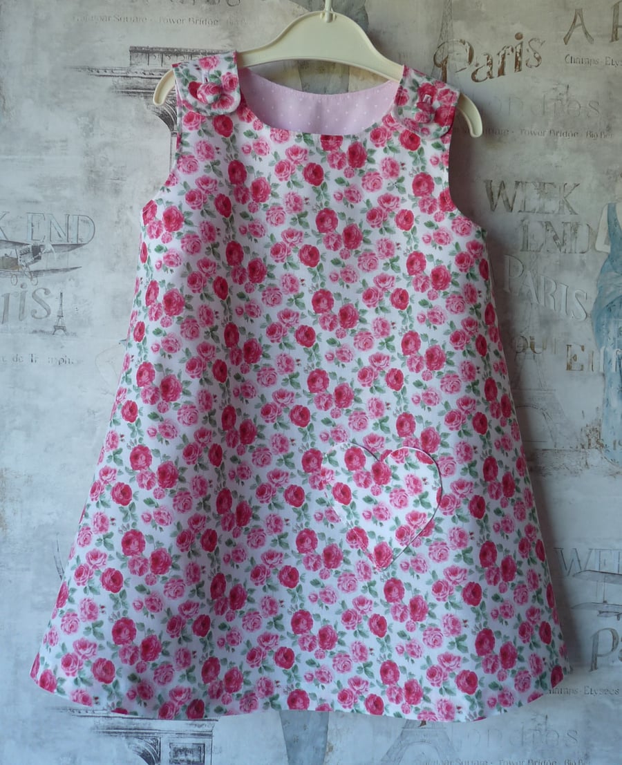 Rose Pinafore Dress - Age 2