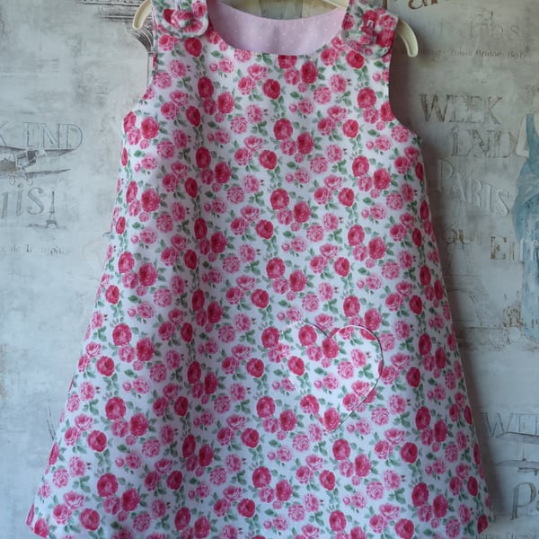 Rose Pinafore Dress - Age 2