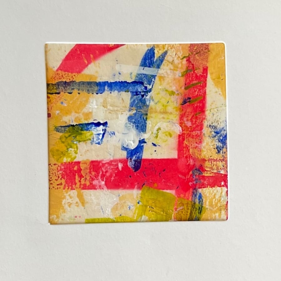 Original Painted Greetings Card, small artwork for framing.