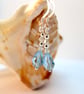 Aquamarine Swarovski Crystal Teardrop And Sterling Silver Earrings. - Image 4