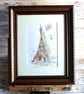 The Eiffel Tower Paris, Original pencil and watercolour, framed