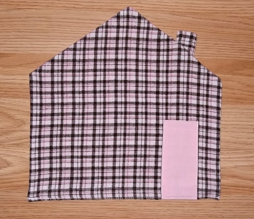 Table place mat Pink house shape Cutlery pocket Unique