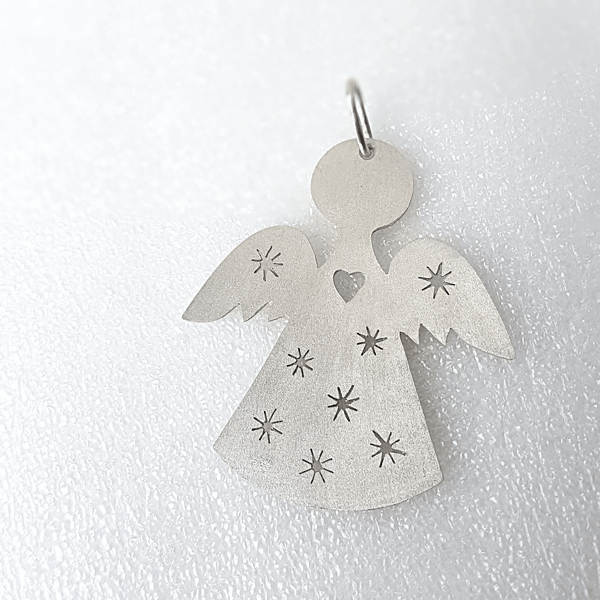 Angel-Shaped Hanging Keepsake in Silver - Gift-Boxed With Free Delivery