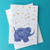 Baby Elephant Baby card with butterflies - cute!
