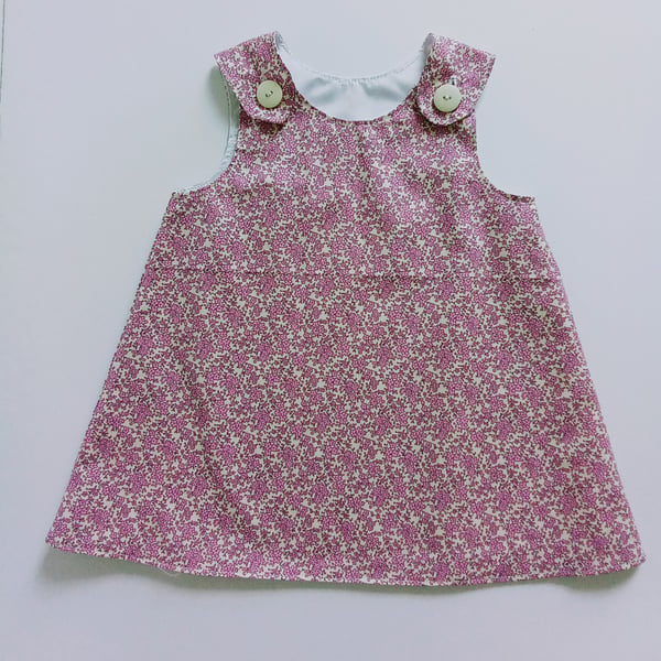 Dress, 12-18 months, A line dress, pinafore, summer dress, flowers, floral print