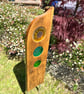 Fused Glass & Reclaimed Wood Sunflower Garden Art  - Image 8