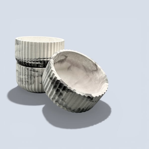 Grey and White Marbled Jewellery Bowl for Trinkets and Small Treasures