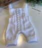 White Baby Hand Knitted Rompers 0-3 months size