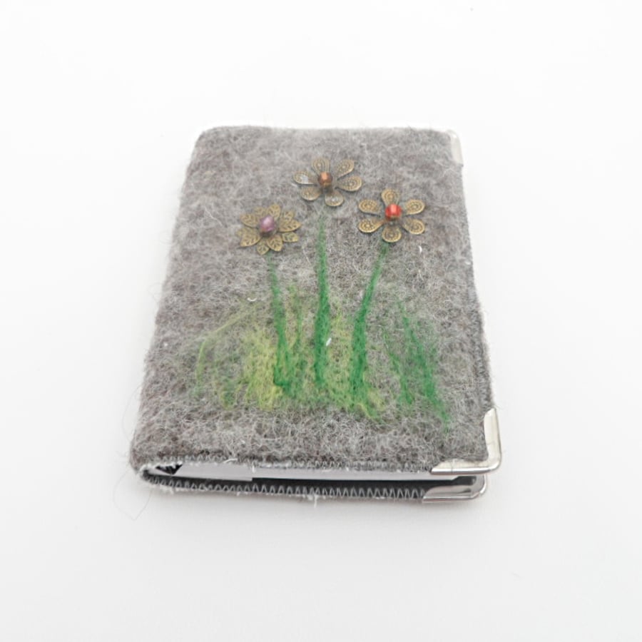 Floral felt covered 2016 diary and card wallet combination