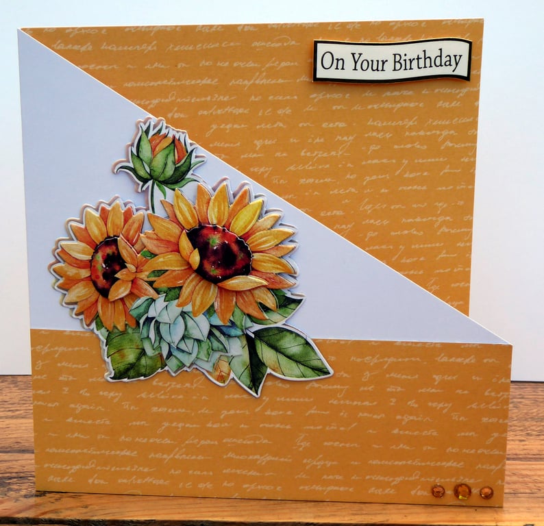 C3372 On your Birthday Decoupage Card