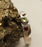 Sterling Silver Peridot Garnet Ring - Size J - Image 4