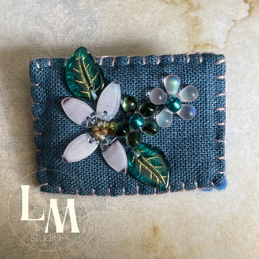 Beaded Flowers Brooch