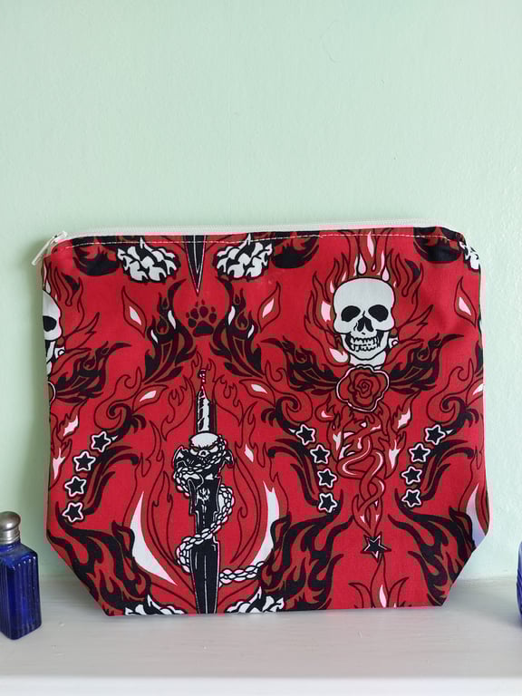 Skulls & Daggers Pencil Case or  Make Up Bag 