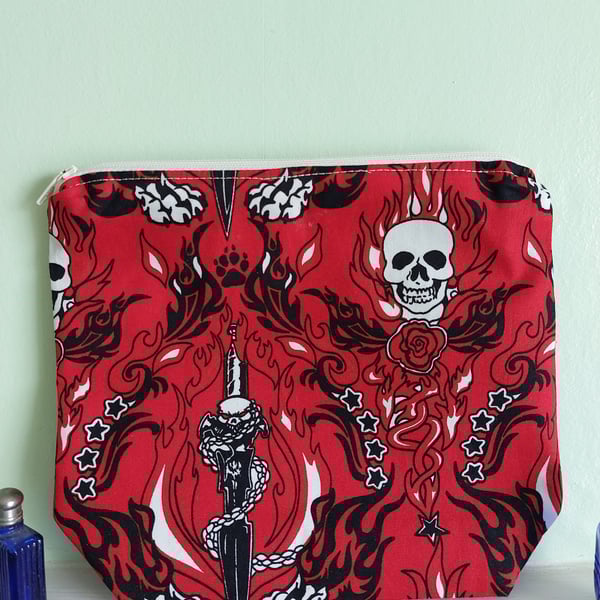 Skulls & Daggers Pencil Case or  Make Up Bag 