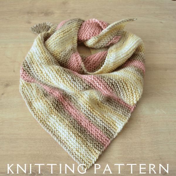Scarf Knitting Pattern The Big Bandana Scarf Printed Copy