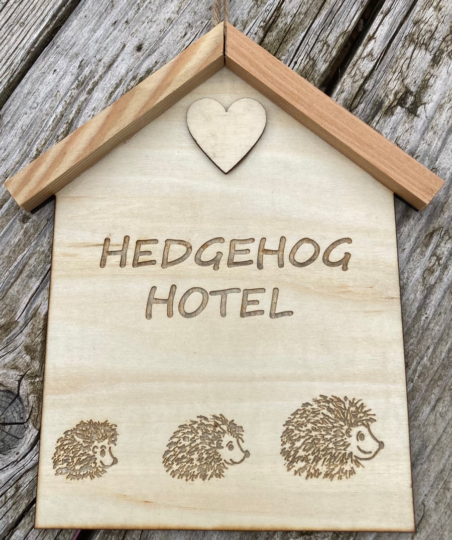 Wooden hedgehog hanging sign. Free shipping 