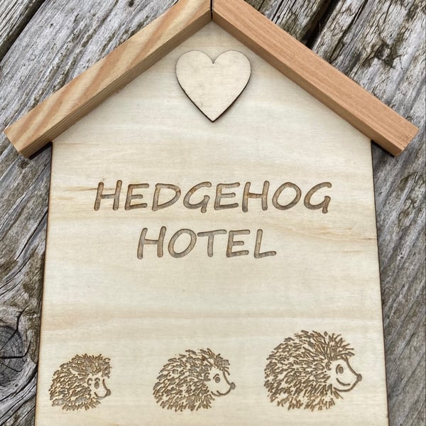 Wooden hedgehog hanging sign. Free shipping 