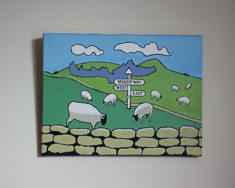 Sheep on the Mendips original painting