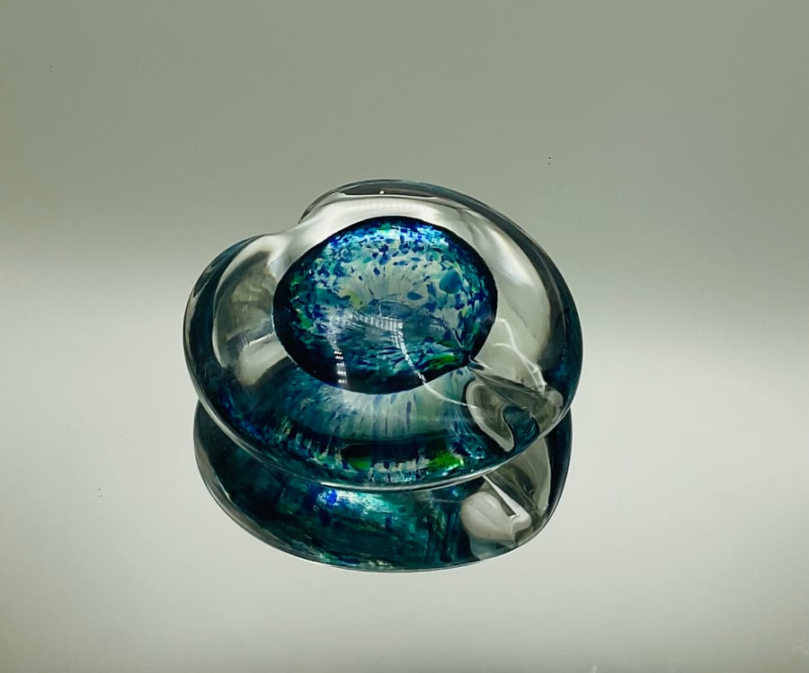 Blue Green Glass Heart