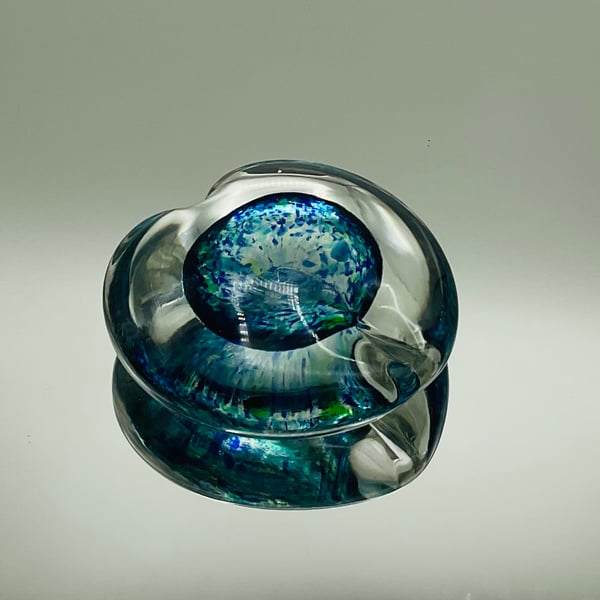 Blue Green Glass Heart