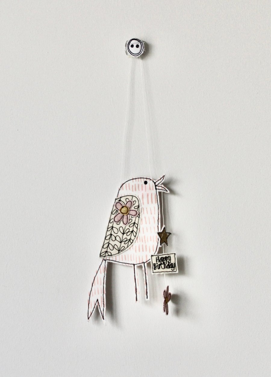 'Happy Birthday Birdie' - Hanging Decoration