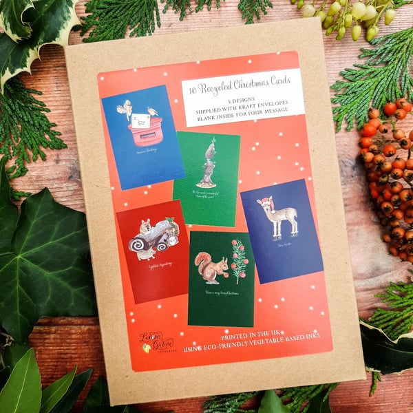 Festive Friends Box of 10 Christmas Cards